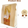Brown Paper Bread Bag with Window Homemade Bread with Tin Label Lock Affixed with Label Seal Custom Bread Bags