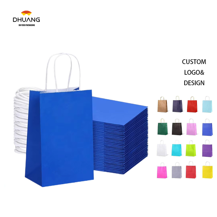 60 Paper Bags Blue Gift Bags Handle Bulk Shopping Birthdays Weddings Business Parties