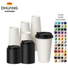 Disposable Paper Cups with Lids Leak-proof Cups Suitable for Carrying Hot or Cold Drinks Universal Coffee Cup