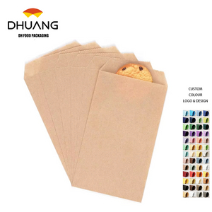 Brown Flat Kraft Paper Bag for Baking Packaging Cookies Candy Desserts Chocolate Soap Wedding and Party Gifts Custom Bread Bags