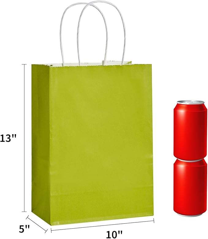 Paper Gift Bag with Handle, 5.8 "x 3.2" X 8.25" Kraft Paper Party Gift Bag, Suitable for Child's Birthday (8 Colors)