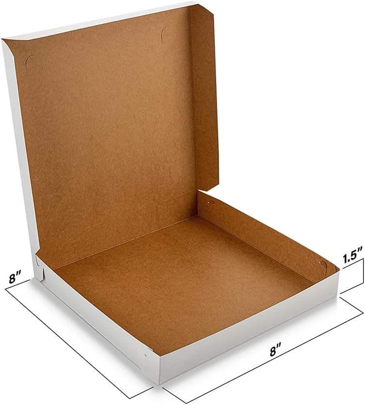 White Pizza Box Clay Coated Cardboard Pizza Box for Cookies Cakes Taco Custom Pizza Boxs