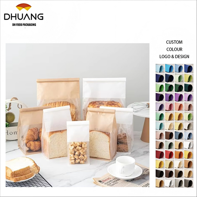 Customizable LOGO with Window Accessory Bag for Storing and Packing Homemade Bread in Bakery Bread Bags