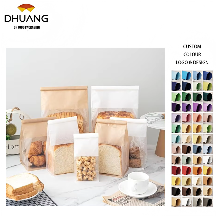 Customizable LOGO with Window Accessory Bag for Storing and Packing Homemade Bread in Bakery Bread Bags