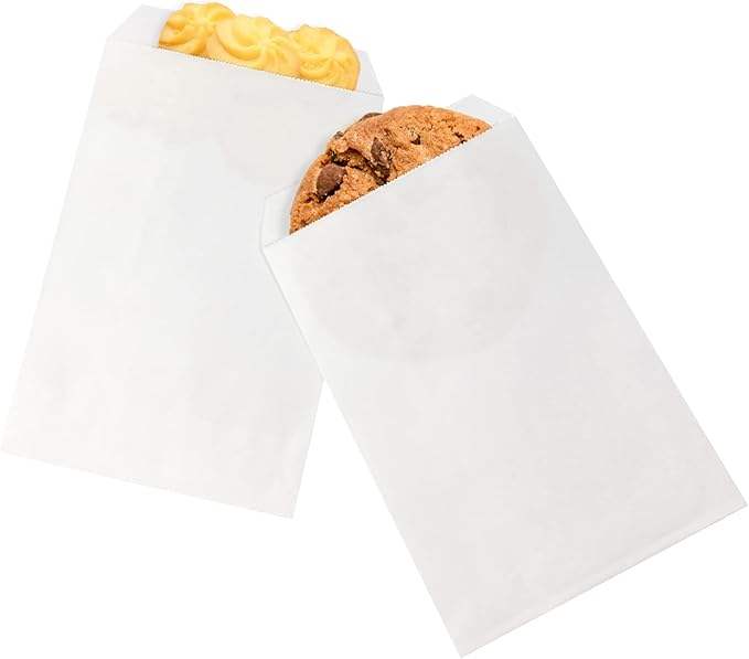 Wax Paper Bags Glassine Bags 100 Pcs Paper Treat Cookie Bags Semi-Transparent Cookie Sleeves