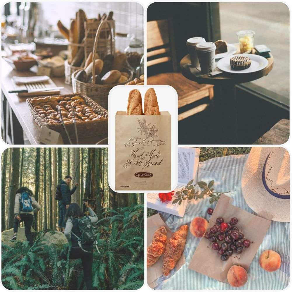 Brown Paper Bag for Lunch and Parties Sandwich Storage Packaging Paper Bag