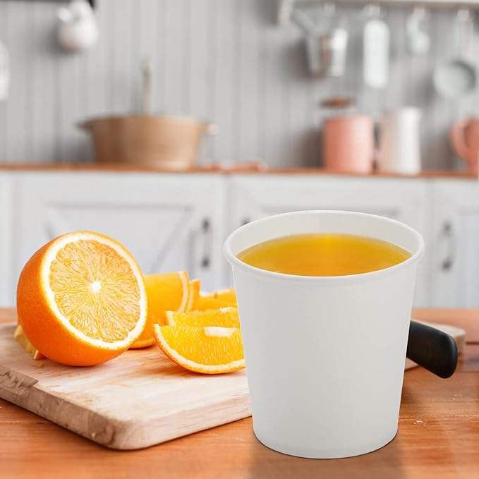 6oz Disposable White Paper Cups 300 Pack for Coffee Tea Water or Juice Eco-Friendly and Stylish