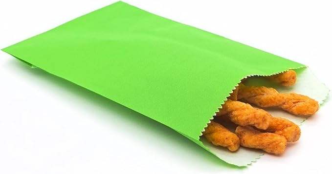 Small Green Greased Bread Paper Bag Wax Treated Packaging for Cookies Candies Chocolate Pastry Snacks Custom Bread Bags