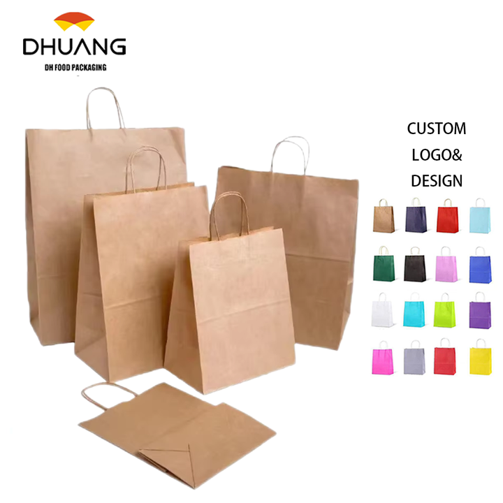 Custom Kraft Paper Bag for Baking Tea Coffee Gifts Advanced Sense Handbag With Flexo Printing for Food Take-Away Small Batches
