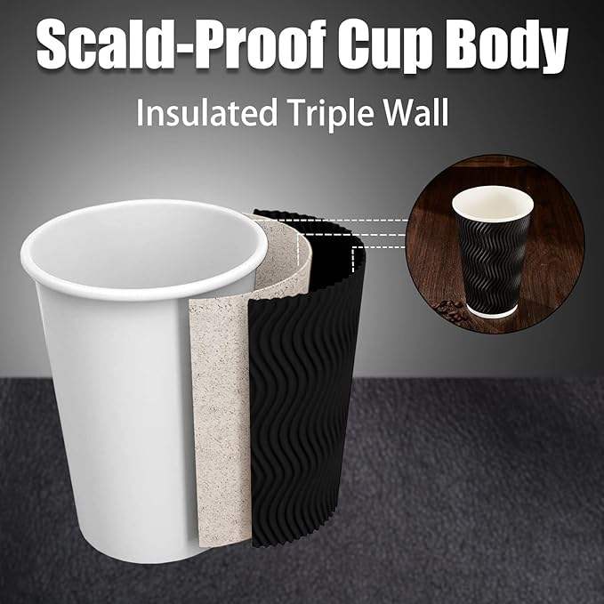 Custom Disposable Corrugated Wall Insulated Cup Without Cover