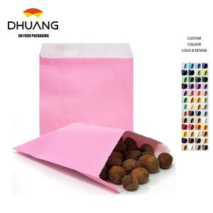 Custom Size Kraft Paper Treat Bags for Candy Buffet for Wrapping Cookies Bread Hamburgers Chemicals Oil-proof Paper Bag
