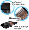 Matte Metallic Ziplock Plastic Bags Clear Front Window Heat-Sealable Resealable Solid Color Pouches for Food Storage Stand