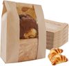 Brown Paper Bread Bags with Windows Customizable Patterns Labels and Seals for Packaging and Storage of Baked Custom Bread Bag