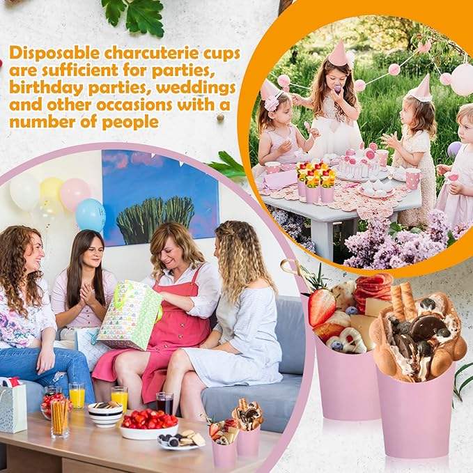 Disposable Paper-made Potato Chip Pick-up Cup Birthday Party Waffle and Corn Chip Cup Cooked Food Box French Fries Cup