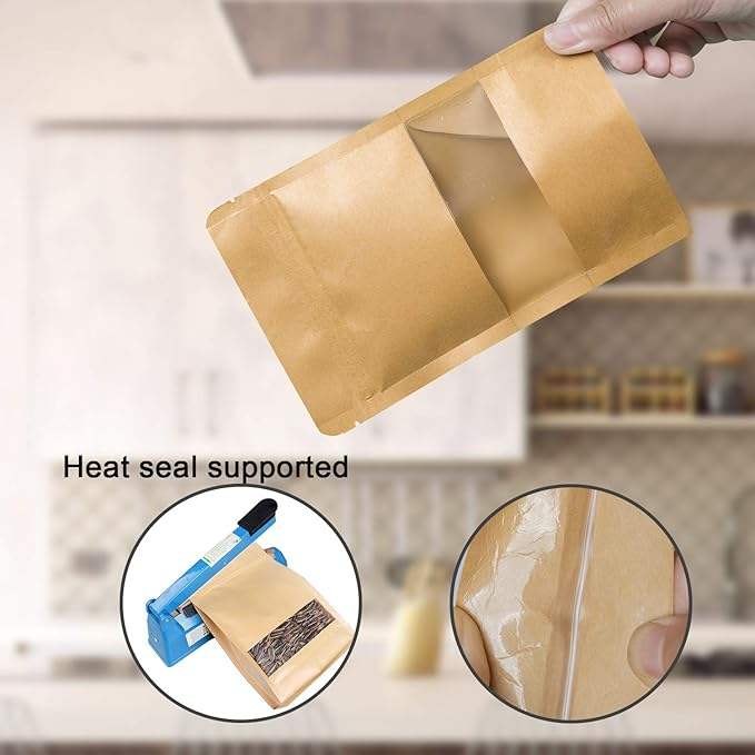 Reusable Zip Lock Seal and Matte clear Window Bag Food Storage Bag for Sandwiches Dried Fruits Custom Bread Bags