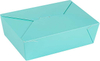 8.5 X 6.2 X 2.6 Inch Food Container, Durable Disposable Takeout Box, 71 oz Turquoise Paper for Takeout Orders or Picnics