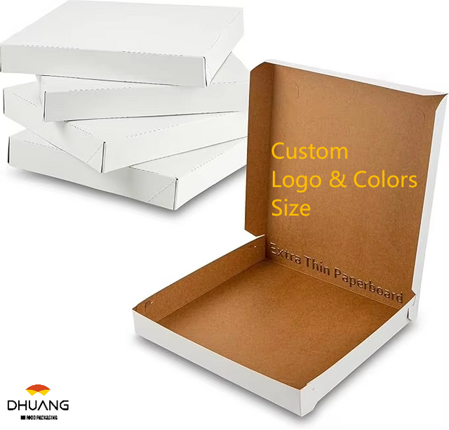 8PCS White Pizza Box for Homemade Pizzas Cookies Cakes and Crafts Custom Pizza Boxes