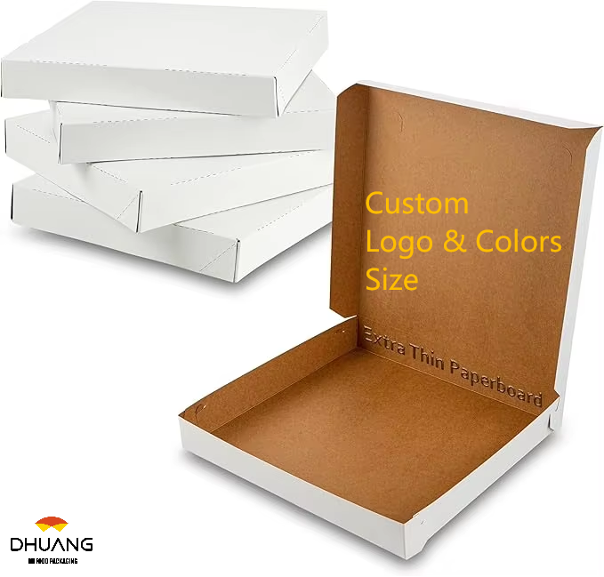 8PCS White Pizza Box for Homemade Pizzas Cookies Cakes and Crafts Custom Pizza Boxes