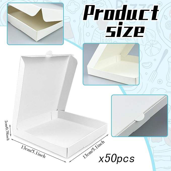 Mini White Pizza Boxes for Homemade Pizzas Homemade Cookies Custom Pizza Boxs
