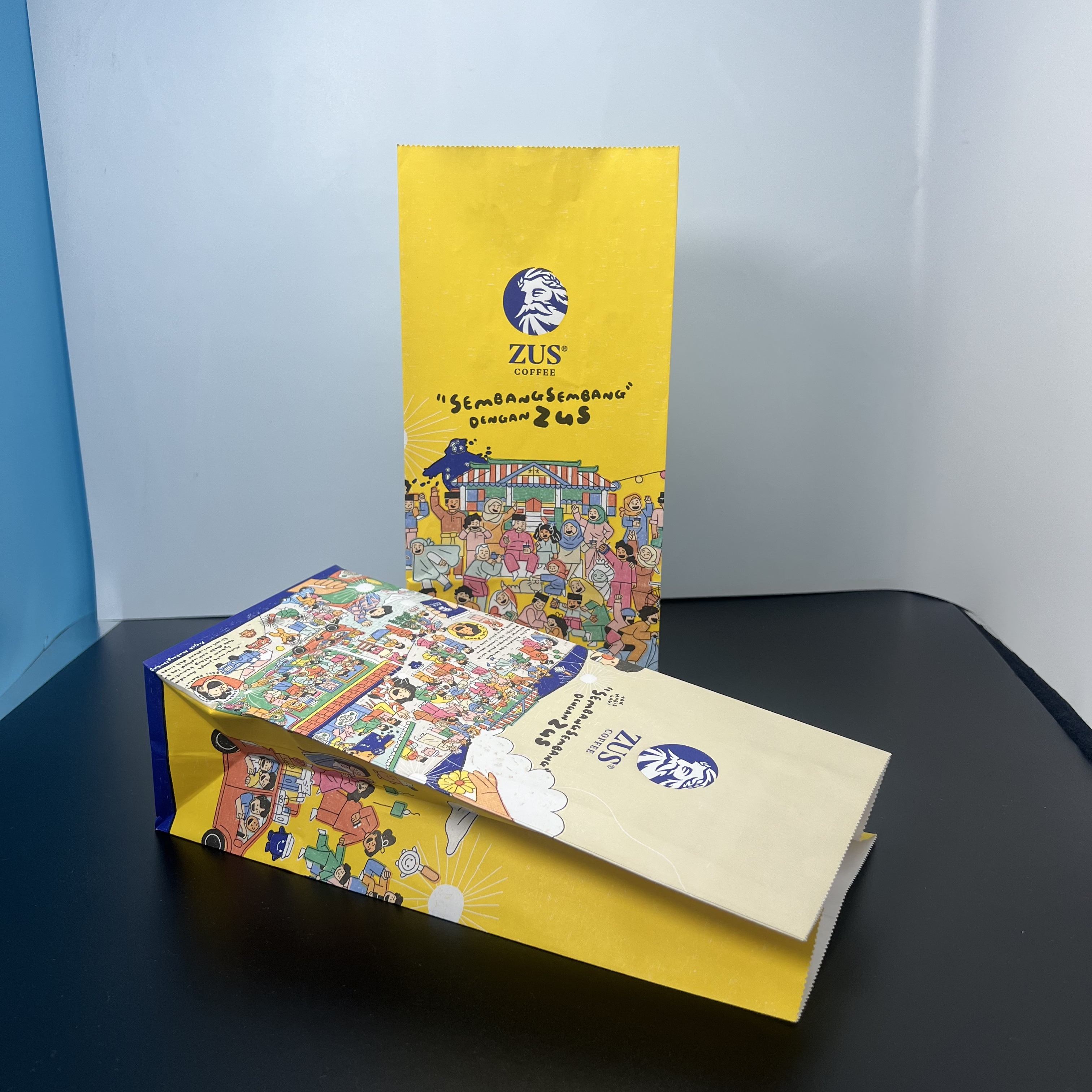 Eco Friendly Kraft Brown Flat Bottom Paper Grocery Bag Fast Food Packaging Take Out Deli Carrier Bags Bulk Oil-proof Paper Bag