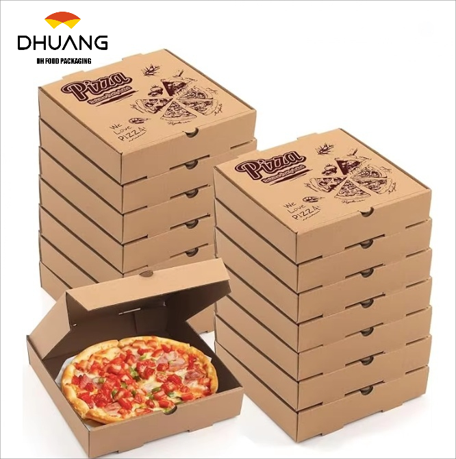 Disposable Kraft Corrugated for Cakes Pizza Takeaway Delivery Gift Custom Pizza Box