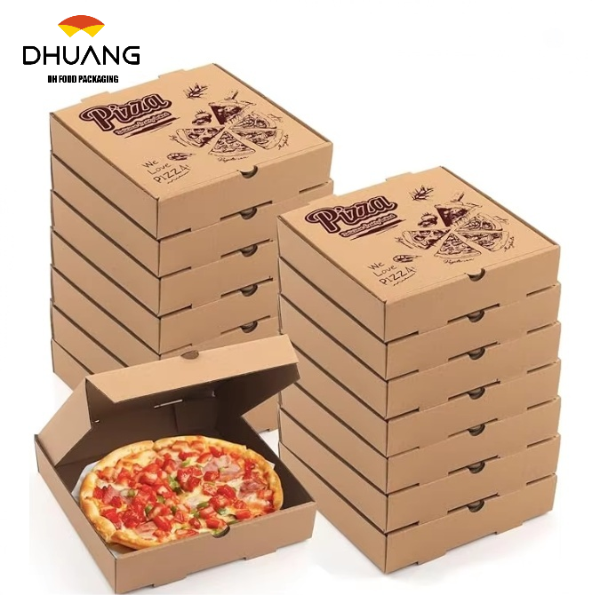 Disposable Kraft Corrugated for Cakes Pizza Takeaway Delivery Gift Custom Pizza Box
