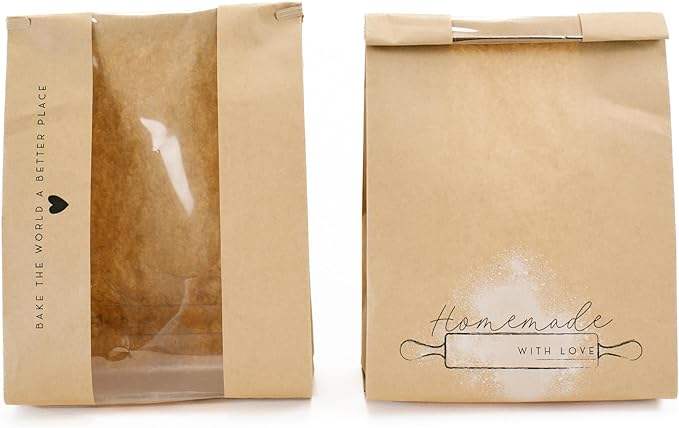 Customized Pattern LOGO with Window Bread Bag with Label Bread Baking Food Packaging Bag Custom Bread Bags