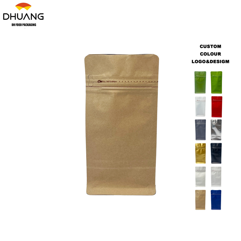 Customized logo Coffee Packaging Bags with Zipper and Top Recessed Design Food-grade Plastic Bags Coffee Bags