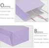 Small Light Purple Kraft Paper Bag with Handles Durable Embossed Supermarket Use Craft Paper Bag Gift Bag