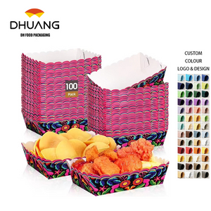 Mexican Paper Food Tray Disposable Holiday Snack Tray Mexican Party Serving Nachos Popcorn Hot Dog Tacos