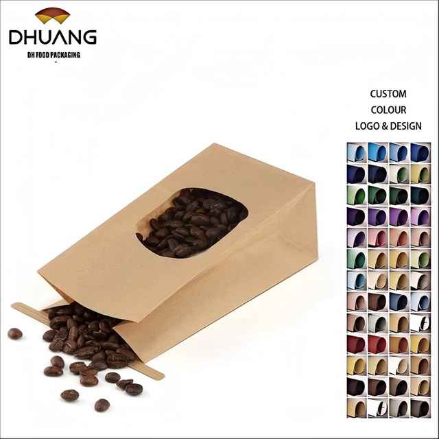 Windowed Plastic Paper Bag with Tin Foil Label Lockable Bag Food Grade Customizable Printing Oil-proof Paper Bag