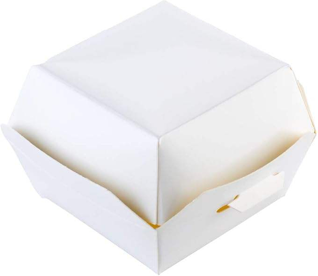 Mini Burger Box Disposable White Paper Takeout Box with Hinged Lid, Perfect for Appetizers or Desserts Burger Box