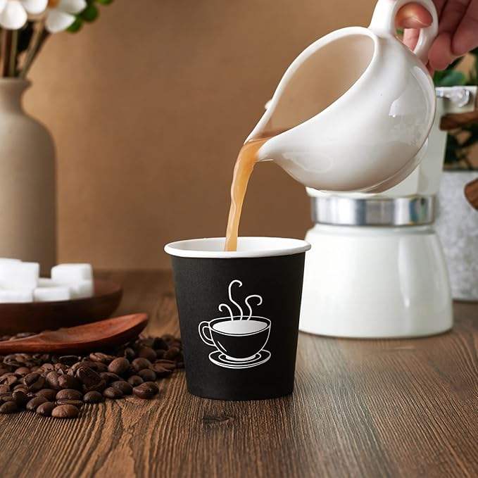 Small Disposable Espresso Cups Custom Logo Single Wall Paper Cups for Hot/Cold Drinks for Parties Picnics Trips Events