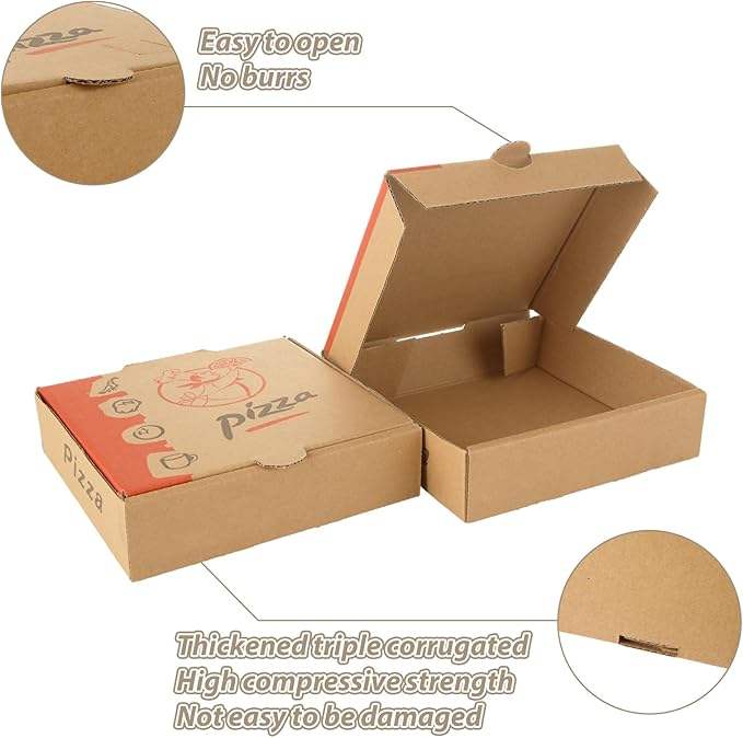 Mini Kraft Cardboard Reusable for Takeaway Pizza Cookies Cakes Food Custom Pizza Boxs