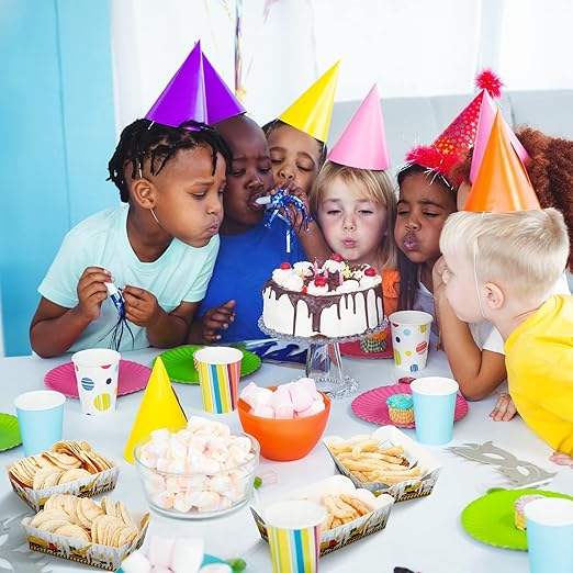 Packs Disposable Construction Decoration Birthday Party Paper Food Service Tray Licensed Food Paper Boat (Construction)
