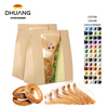 Packages Large Kraft Paper Bread Bag With Window Tin Tag Lock Food Bag to Store Homemade Bread Custom Bread Bags