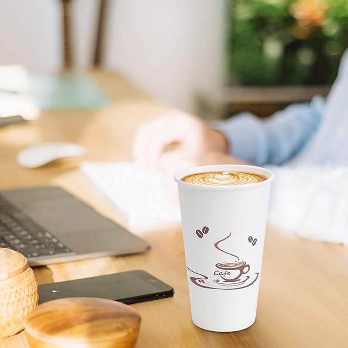 16 oz Paper Disposable Coffee Cups for Hot and Cold Drinks, Coffee Shops, Offices and Restaurants Coffee Cup