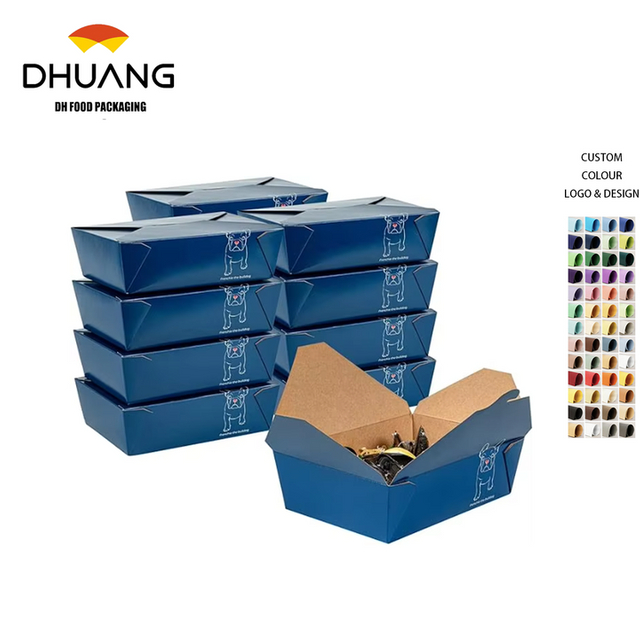 High Quality Durable Disposable Paper Food Containers for Take-Out and Delivery Quality Disposable Take-Out Boxes