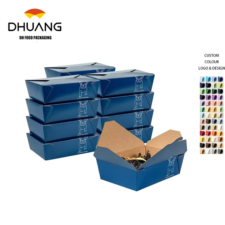 High Quality Durable Disposable Paper Food Containers for Take-Out and Delivery Quality Disposable Take-Out Boxes