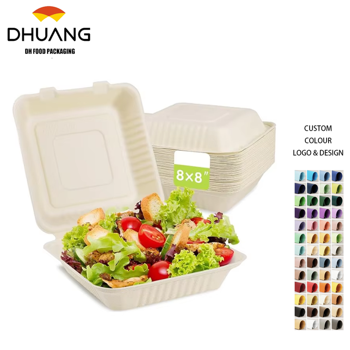 Disposable Heavy-Duty Clamshell Food Container Made Environmentally Friendly Biodegradable Sugarcane Fiber Paper Target Audience