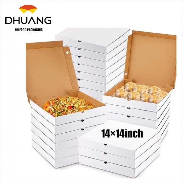 Bulk square Cardboard Reusable Large Pizza Delivery Box Bakery Restaurant Pizza Party Supplies Custom Pizza Boxs