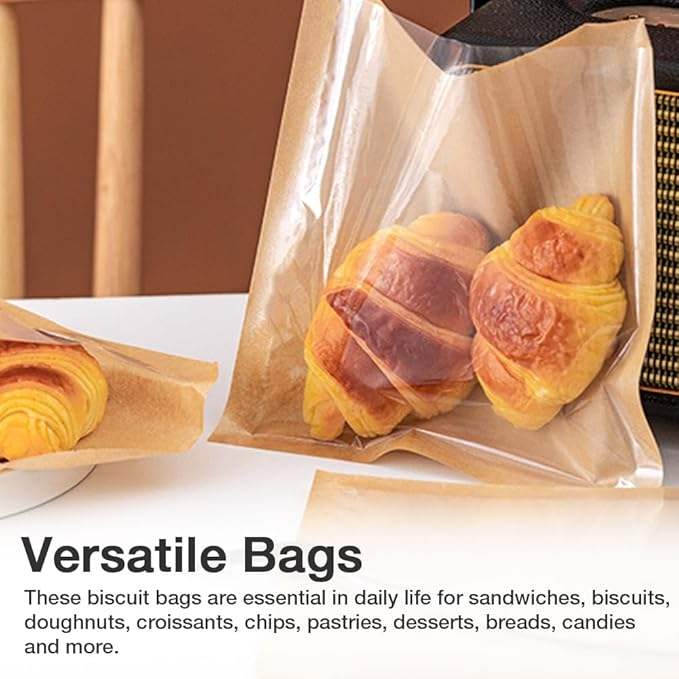 with Window Paper Sandwich Bag Doughnut Bag for Snack Cookie Packaging Custom Bread Bags