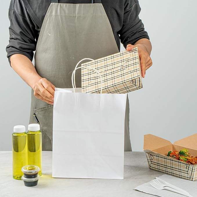 Food Container Durable Takeout Box Disposable Plaid Paper Rectangular for Takeout or Picnic Food Box