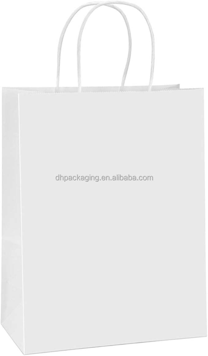 Custom Eco-Friendly Brown Kraft Paper Bags Ribbon Free Sample Food Promotion Christmas Craft Packing Personalized Your Own Logo
