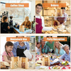 120Pcs Large Window Kraft Paper Bread Bag Food Storage Bag Cookies Bakery Snacks 480 Label Seal Stickers Custom Bread Bags