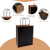24 Packs Black Paper Bag with Handle Kraft Paper Wedding, Birthday, Baby Shower Party Gift Bag Retail 100% Recycled Paper