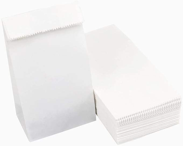 Small White Paper Bag Mini Wrapping Paper for Party Favors for Sandwiches Popcorn Snacks Cookies Bread Bags