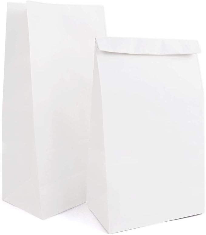 Small White Paper Bag Mini Wrapping Paper for Party Favors for Sandwiches Popcorn Snacks Cookies Bread Bags