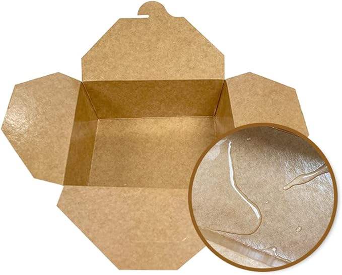 Brown Fast Food Carton Leak-proof and Grease-proof Recyclable Lunch Box Food Box