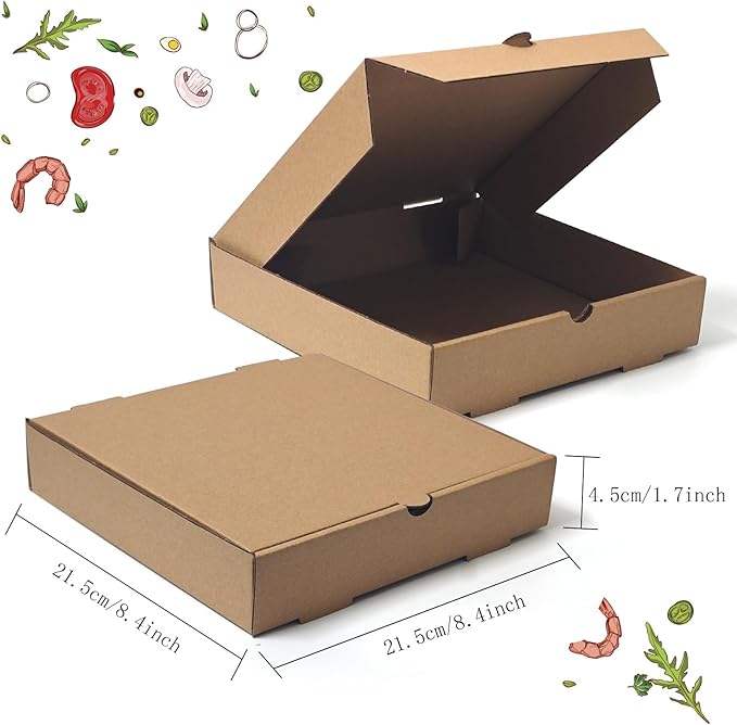 Brown Kraft Corrugated Mini Pizza Box for Personal Small Pizzas Custom Pizza Boxs